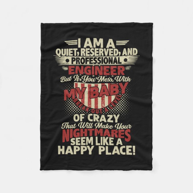 Engineer Art Professional Engineer Fleece Blanket (Front)