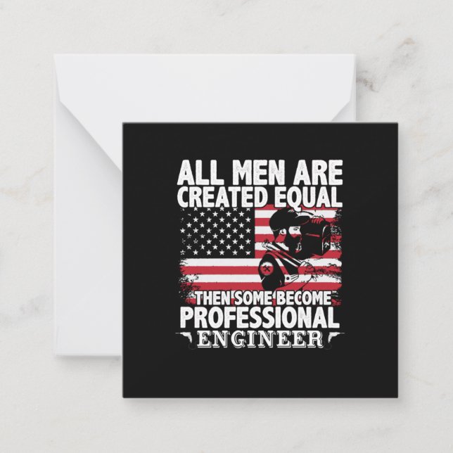 Engineer Art Some Men Become Professional Engineer Note Card (Front)