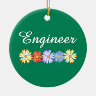 Engineer Asters Ceramic Ornament