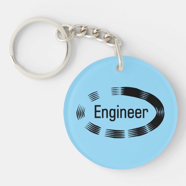 Engineer Black Oval Keychain (Front)
