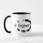 Engineer Black Oval Mug