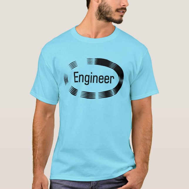 Engineer Black Oval T-Shirt (Front)