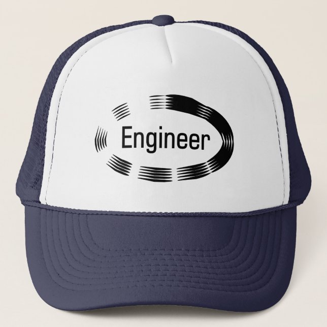 Engineer Black Oval Trucker Hat (Front)