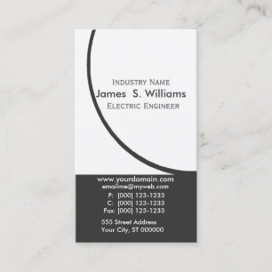 Engineer Black White Minimalist Abstract Modern Business Card