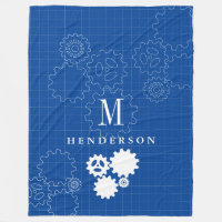 Engineer Blueprint Style Custom Monogram Adult