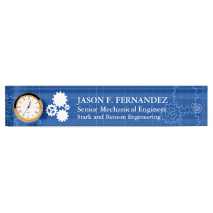 Engineer Blueprint Style Customizable Nameplate