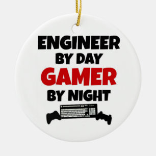 Engineer by Day Gamer by Night Ceramic Ornament