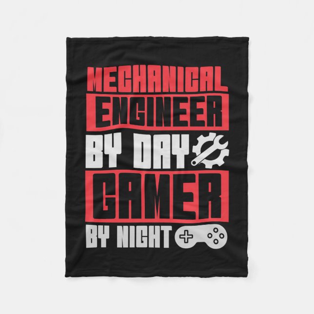 Engineer By Day Gamer By Night Fleece Blanket (Front)
