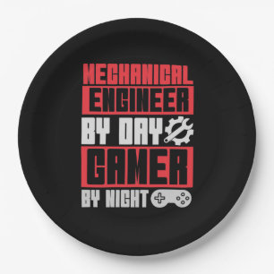 Engineer By Day Gamer By Night Paper Plates