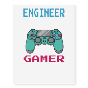Engineer By Day Gamer By Night Temporary Tattoos