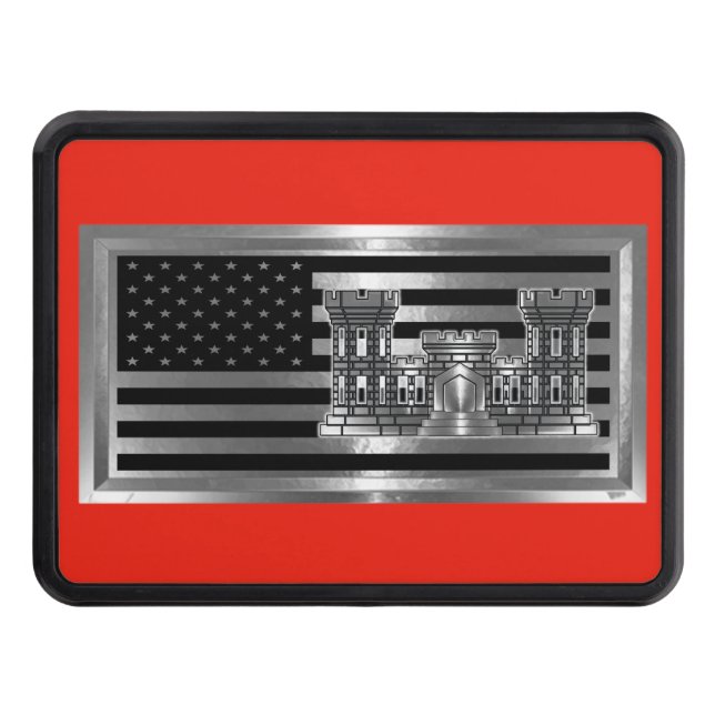Engineer Castle Colors with USA FLAG Hitch Cover (Front)