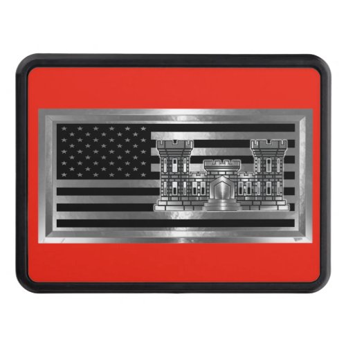 Engineer Castle Colors with USA FLAG  Hitch Cover