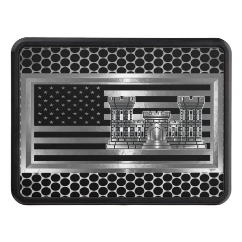 Engineer Castle Steel Plate USA FLAG Hitch Cover