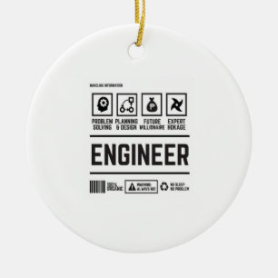 engineer ceramic ornament
