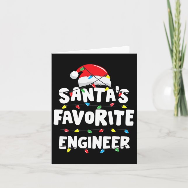 Engineer Christmas Santa's Favorite Funny Gift Xma Card (Front)