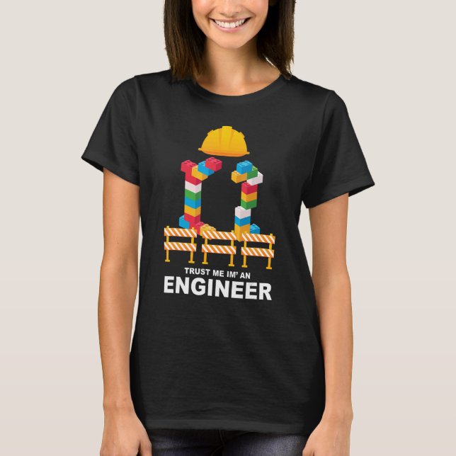 Engineer Construction Master Builder Building Bloc T-Shirt (Front)