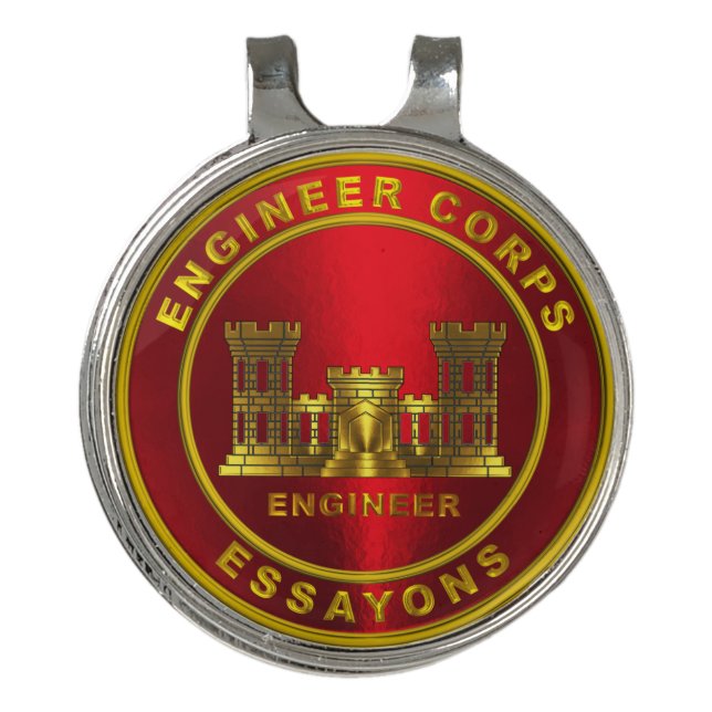 Engineer Corps  Golf Hat Clip (Front)