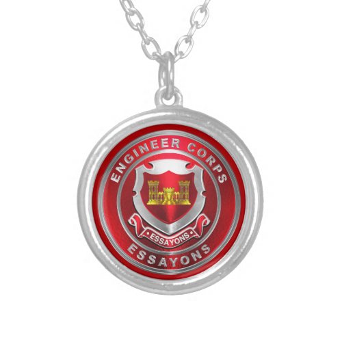 Engineer Corps Silver Plated Necklace