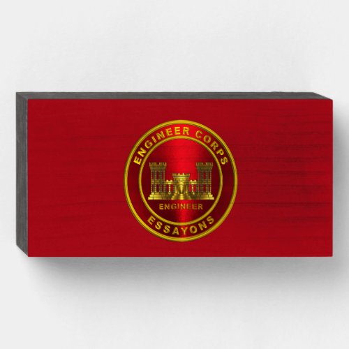 Engineer Corps Veteran Wooden Box Sign