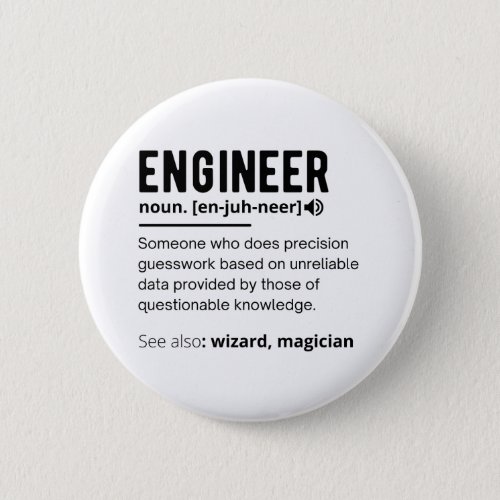 Engineer Definition Engineering Gift Button