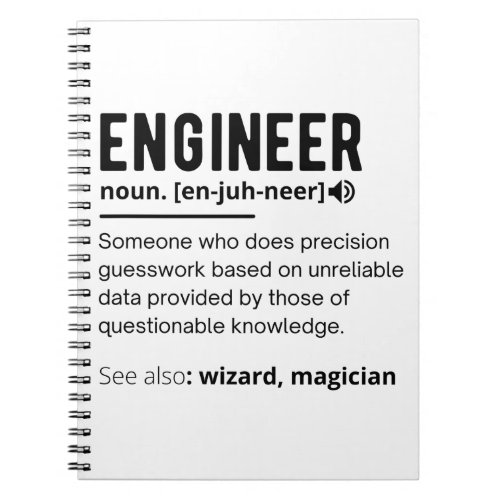 Engineer Definition Engineering Gift Notebook