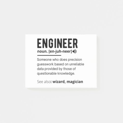 Engineer Definition Engineering Gift Post_it Notes