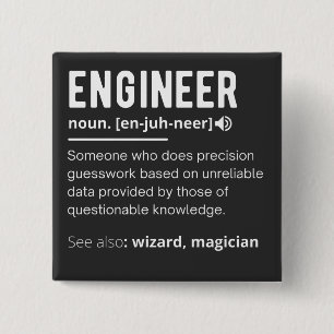 Engineer Definition Engineering Gift T-Shirt Button