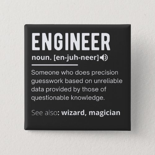 Engineer Definition Engineering Gift T_Shirt Button