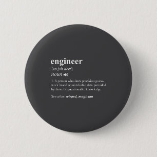 Engineer Definition Funny Engineering Mechanical C Button