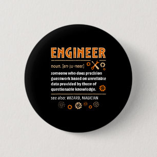 Engineer Definition Funny Engineering Nerdy Scienc Button