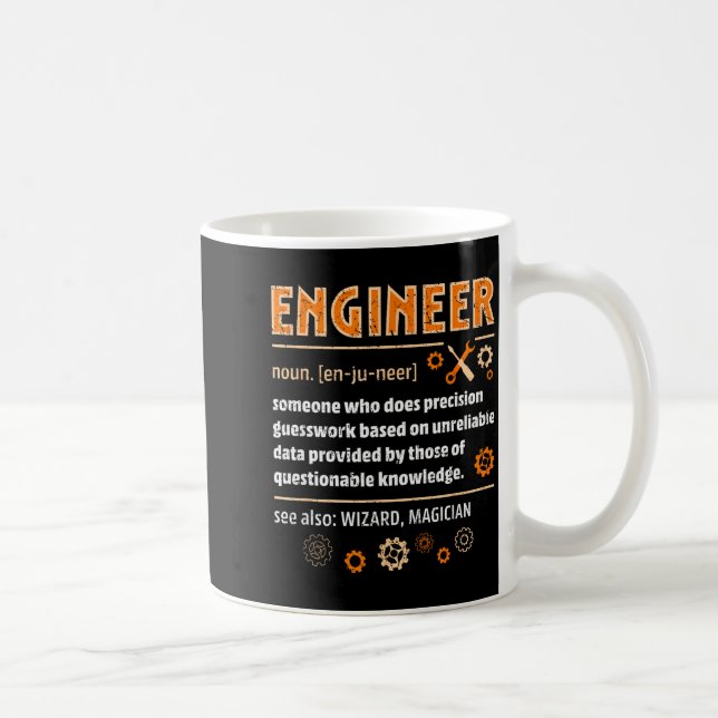 Engineer Definition Funny Engineering Nerdy Scienc Coffee Mug (Right)