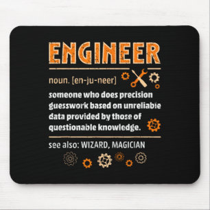 Engineer Definition Funny Engineering Nerdy Scienc Mouse Pad