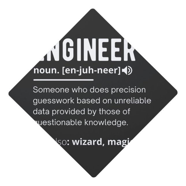 ENGINEER DEFINITION GRADUATION CAP TOPPER (Front)