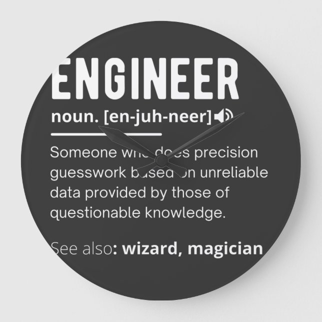 ENGINEER DEFINITION LARGE CLOCK (Front)