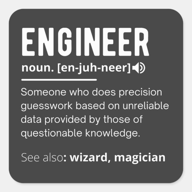 ENGINEER DEFINITION SQUARE STICKER (Front)