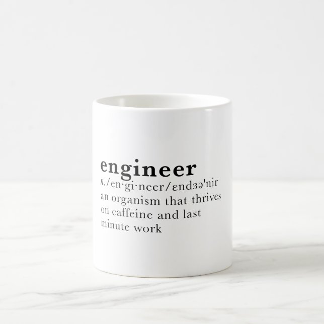 Engineer - Dictionary definition Coffee Mug (Center)