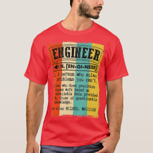 Engineer Dictionary Definition Funny Vintage T-Shirt