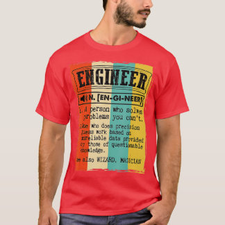 Engineer Dictionary Definition Funny Vintage T-Shirt
