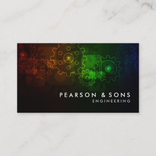 Engineer Engineering Abstract Gears Business Card