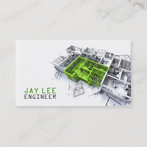 Customizable Engineer, Engineering, Architect, Builder Business Card Template