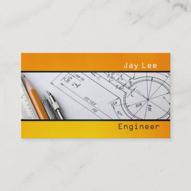 Engineer, Engineering Architect Business Card (Front)