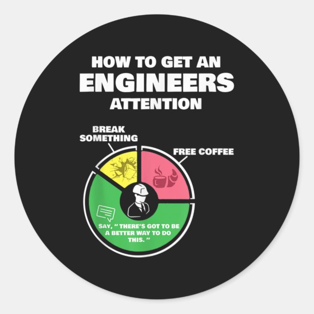 Engineer Engineering Gifts - How To Get Engineers Classic Round Sticker (Front)