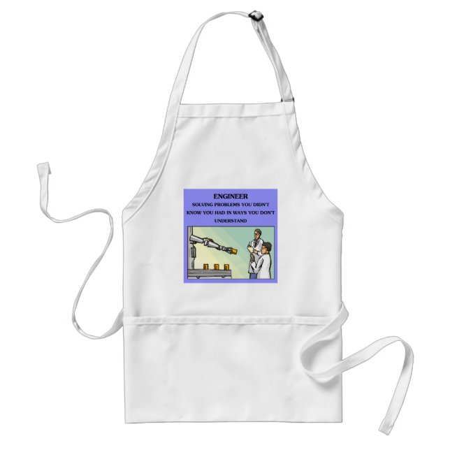 engineer engineering joke adult apron (Front)