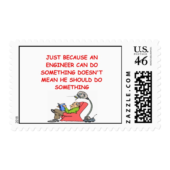 engineer engineering joke postage stamps