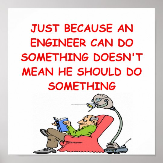 engineer engineering joke poster