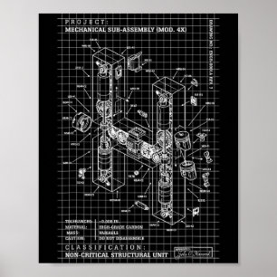 Engineer Engineering Monogram Initial Catal Letter Poster