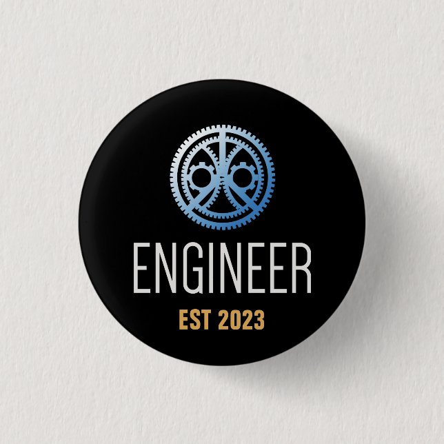 Engineer Established , Engineering Graduate Custom Button (Front)