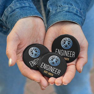 Engineer Established , Engineering Graduate Custom Button