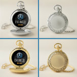 Engineer Established , Engineering Graduate Custom Pocket Watch<br><div class="desc">Design features engineer in big block letters and the year of graduation,  which is customizable as the established date.  Cog represents the engineering field.  Celebrate your diploma,  or your proud profession with this great engineering design.</div>
