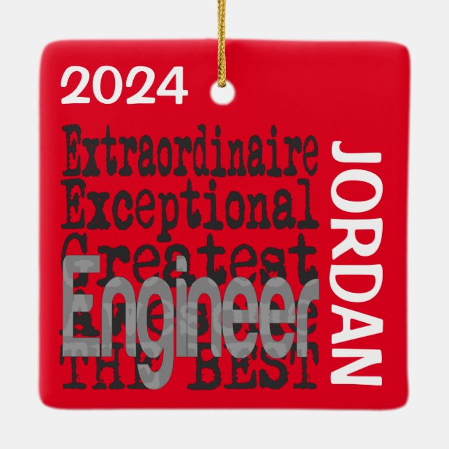 Engineer Extraordinaire CUSTOM Ceramic Ornament (Back)
